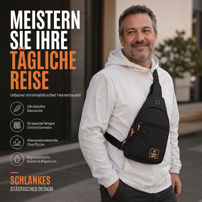 UrbanPack™ – Wasserdichte Umhängetasche mit mehreren Fächern