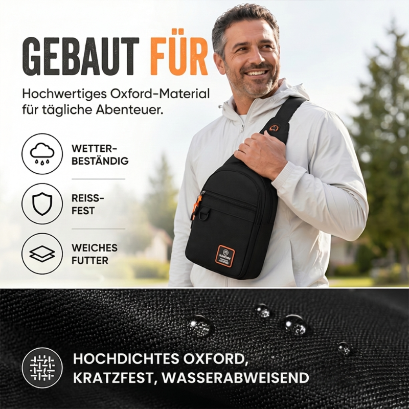 UrbanPack™ – Wasserdichte Umhängetasche mit mehreren Fächern