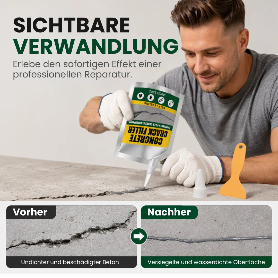 Wasserfester Beton-Rissfüller & Dichtstoff + GRATIS Handschuhe