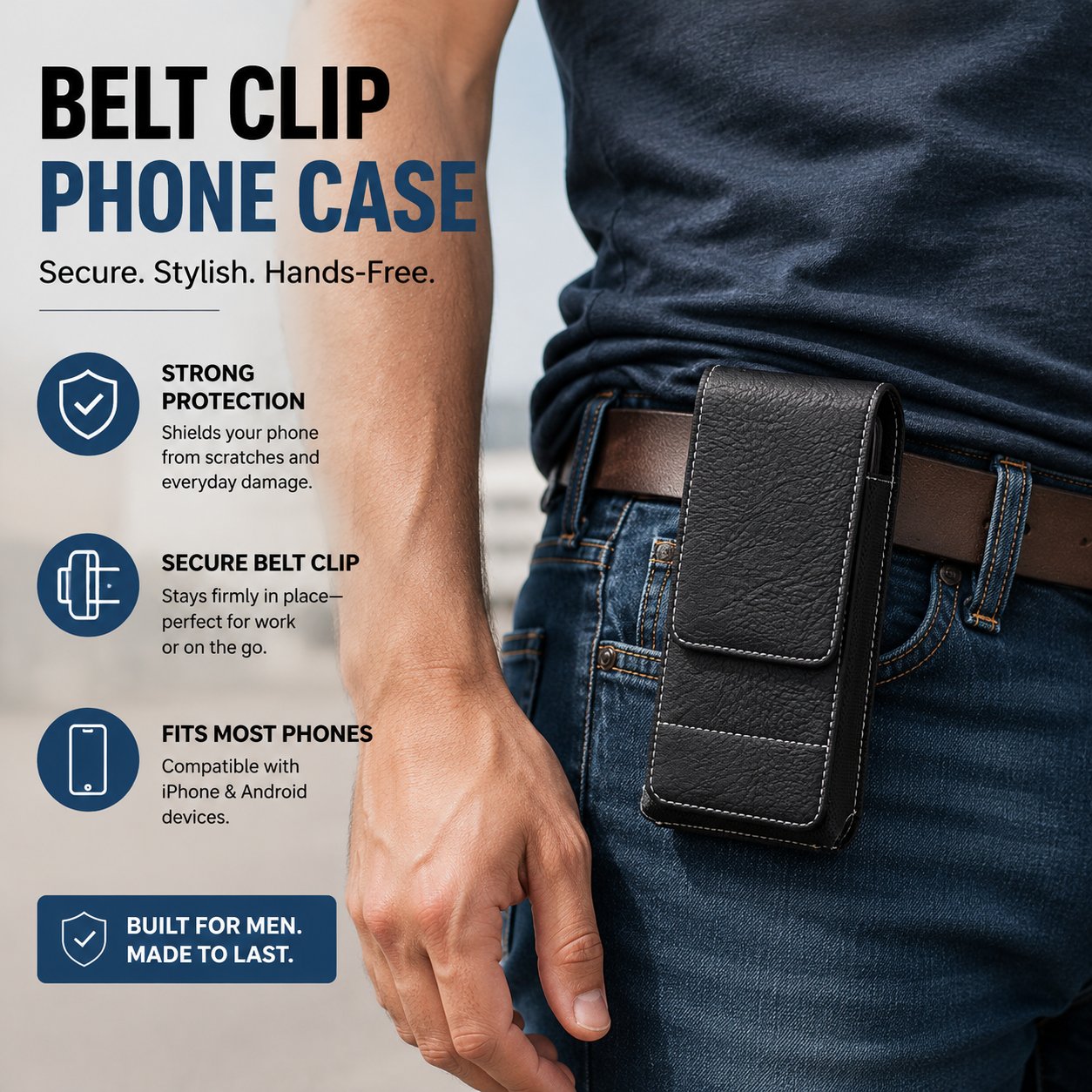 ❄️Zomerfresh 50% Korting!📱Riem Telefoonhouder met Magnetische Sluiting – Stevig Smartphone Holster met Clip, Riemlus & Kaartvak